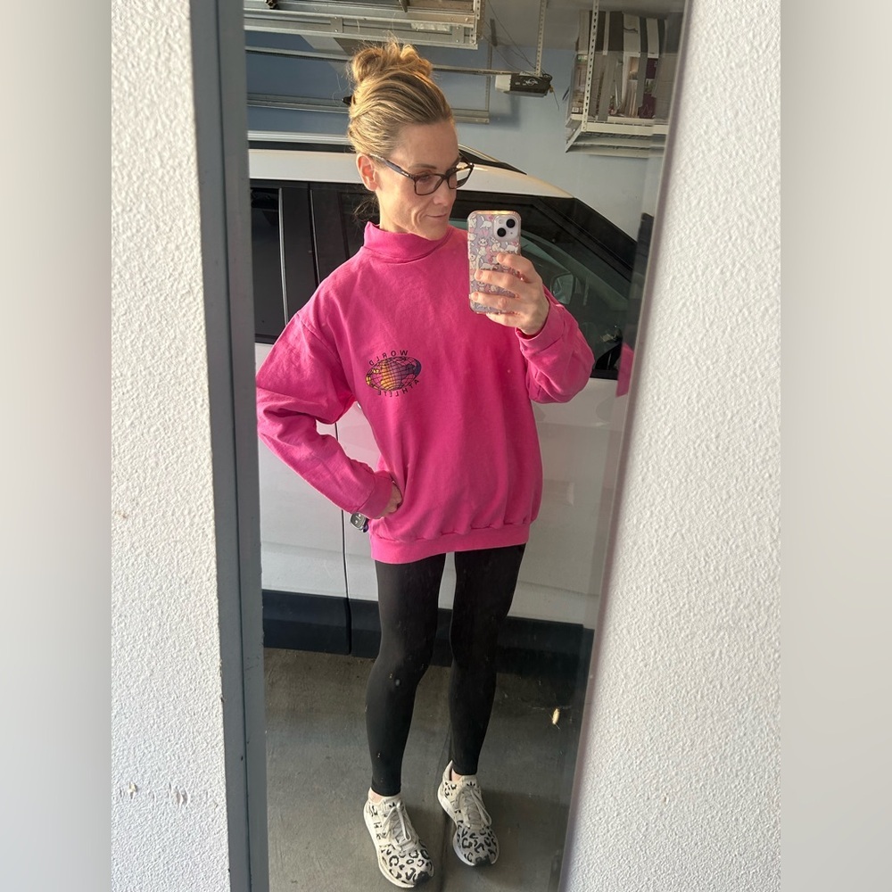VTG 90 retro gym High mock neck drop shoulder oversized sweatshirt bundle 2 - Picture 5 of 16